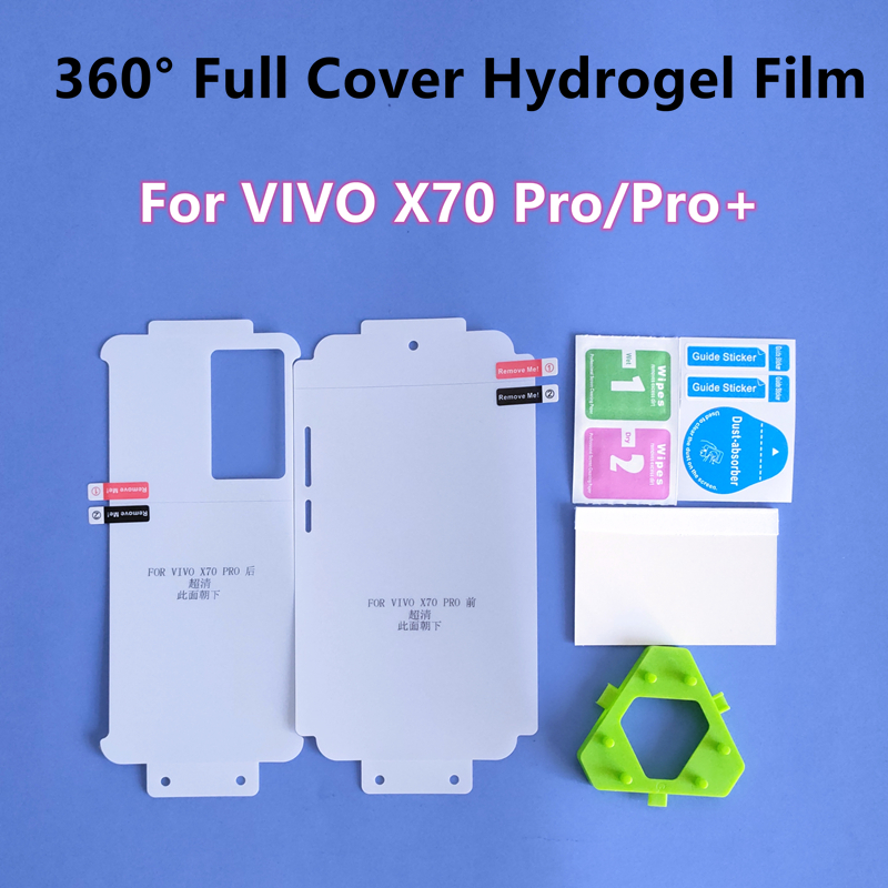 VIVO X70 Pro Plus 용 360 ° 풀 커버 하이드로 겔 필름 VIVO X70 Pro Plus TPU 곡선 형 강화 유리 용 스크린 보호기